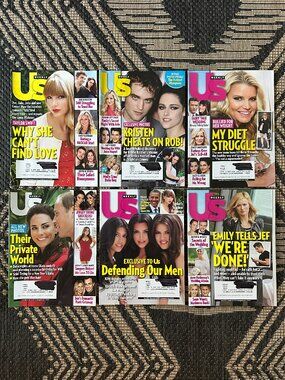 Vintage Lot of 6 US Weekly Magazines 2012 Celebrity Gossip Fashion Party Life